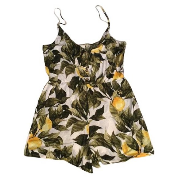 H&M Jersey White Lemon Romper Blogger Fave Print - Picture 3 of 5